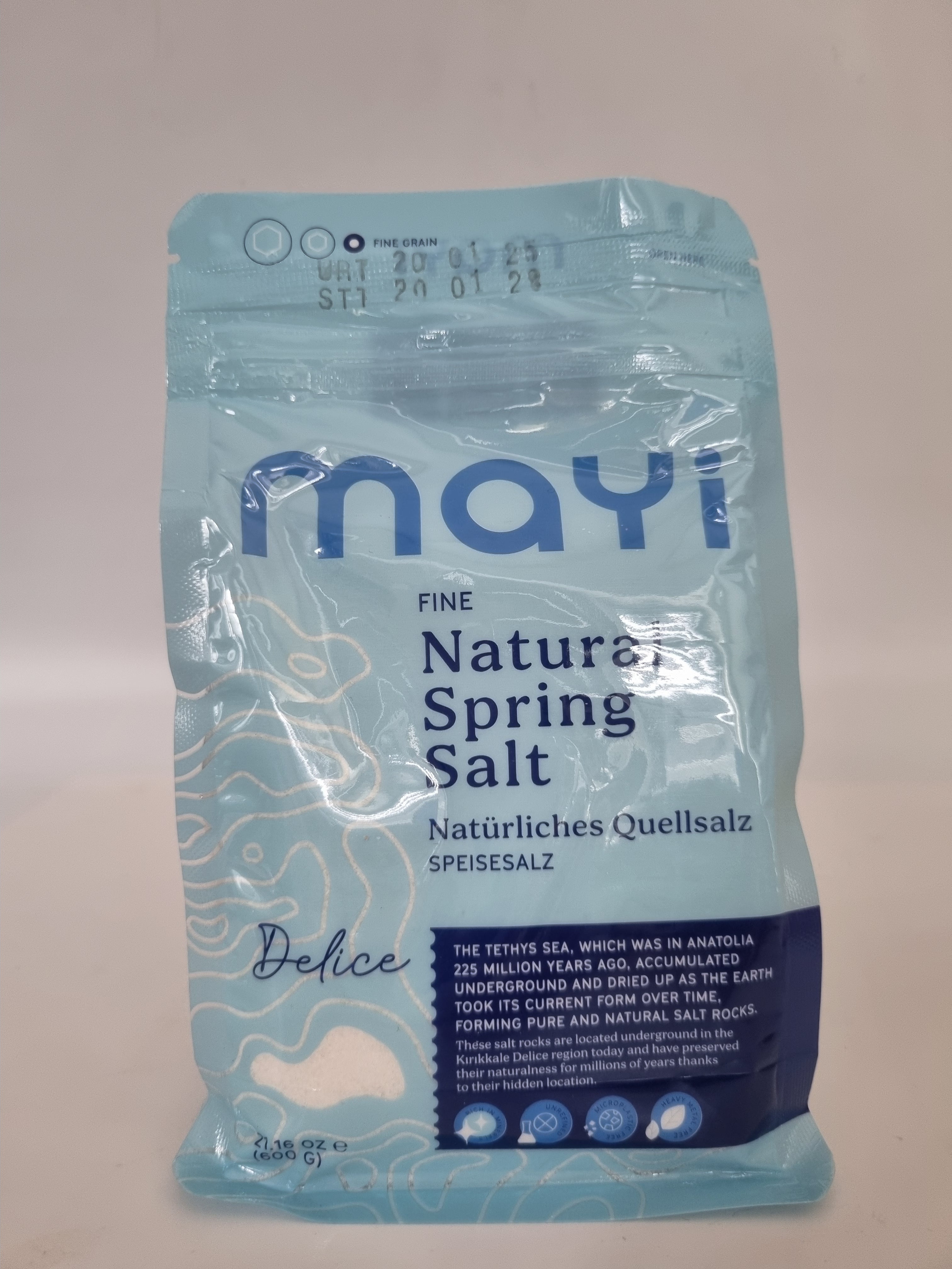 Mayi Doğal Kaynak Tuzu 600 g (Natürliches Jodiertes Tafelsalz)