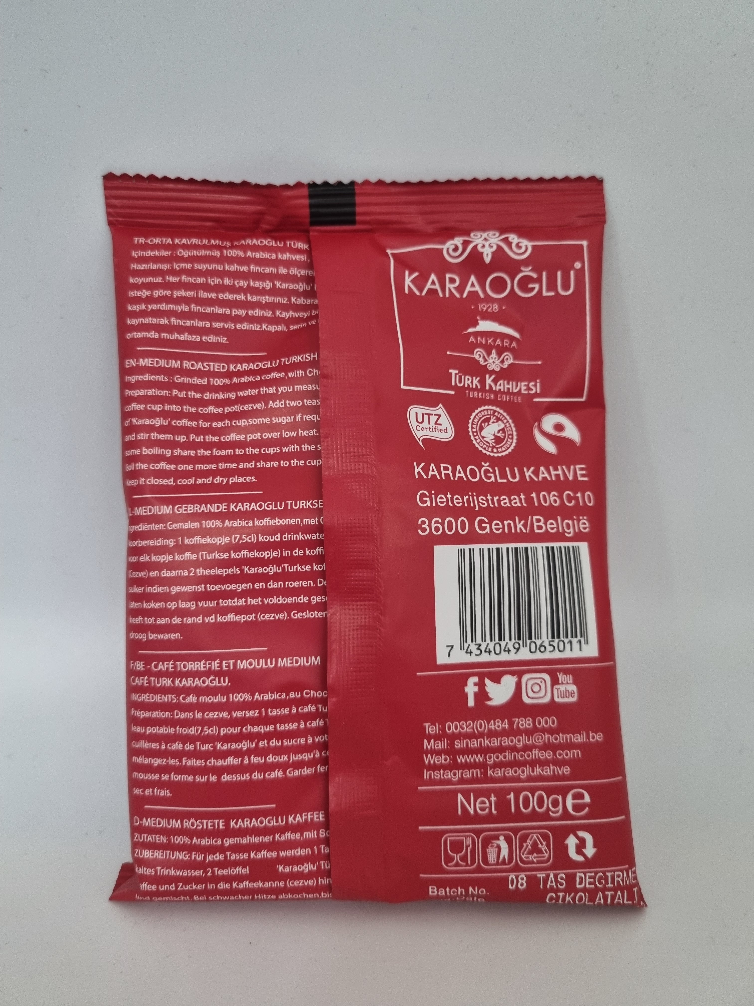 Karaoğlu Türk Kahvesi Çikolatalı 100 g