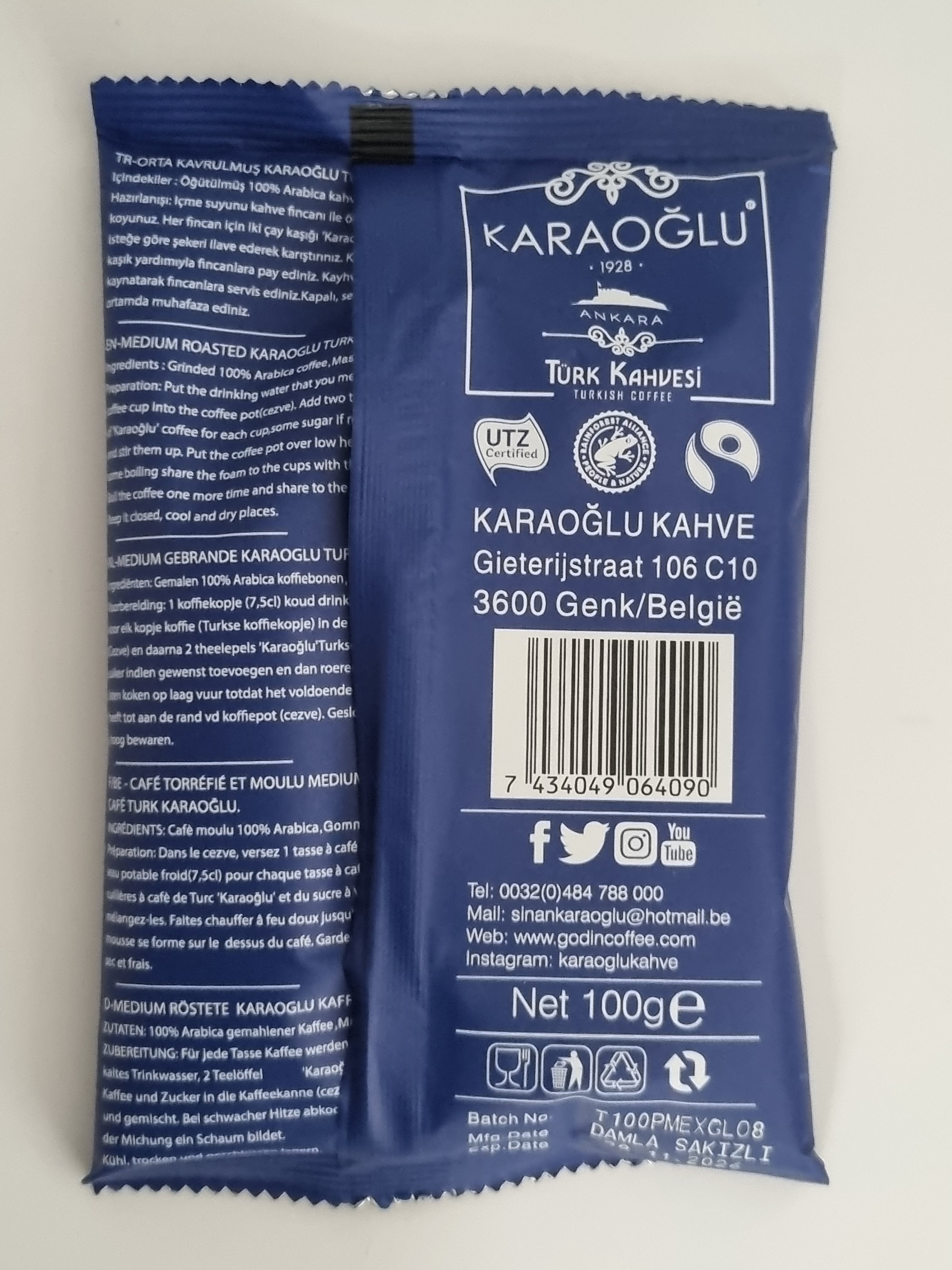 Karaoğlu Türk Kahvesi Damla Sakızlı 100 g