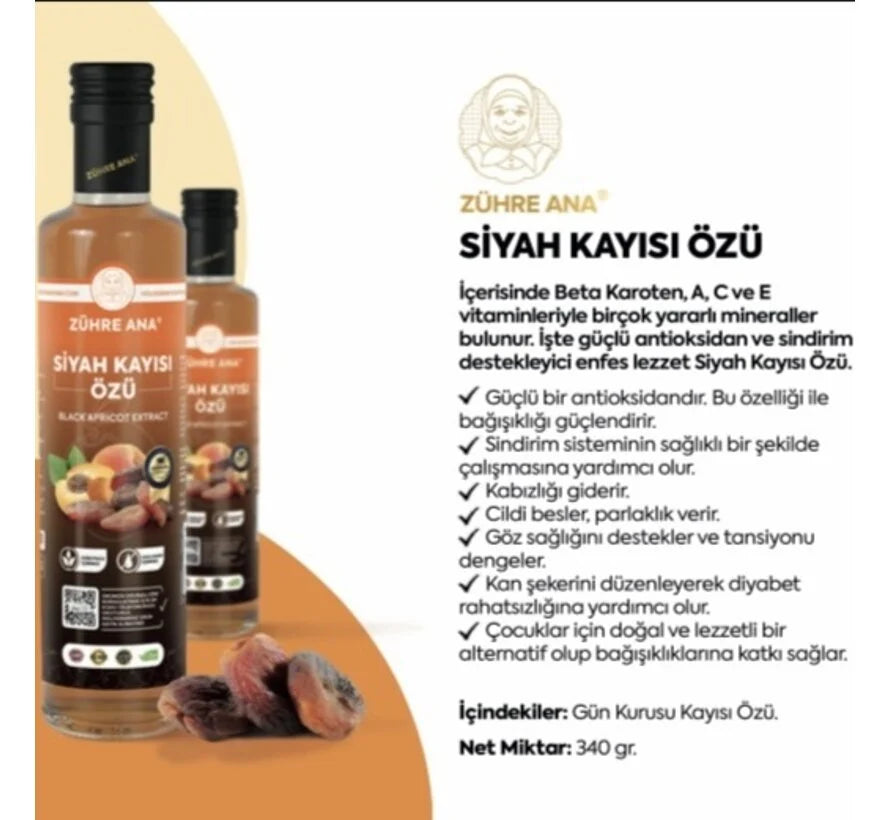 Zühre Ana Siyah Kayısı Özü 340g