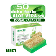 Agarta Doğal Kabak Lifli El Yapımı Aloe Vera Sabunu  (Agarta Natürliches Handgemachtes Aloe Vera Seifenstück mit Kürbisfaser) 125 g
