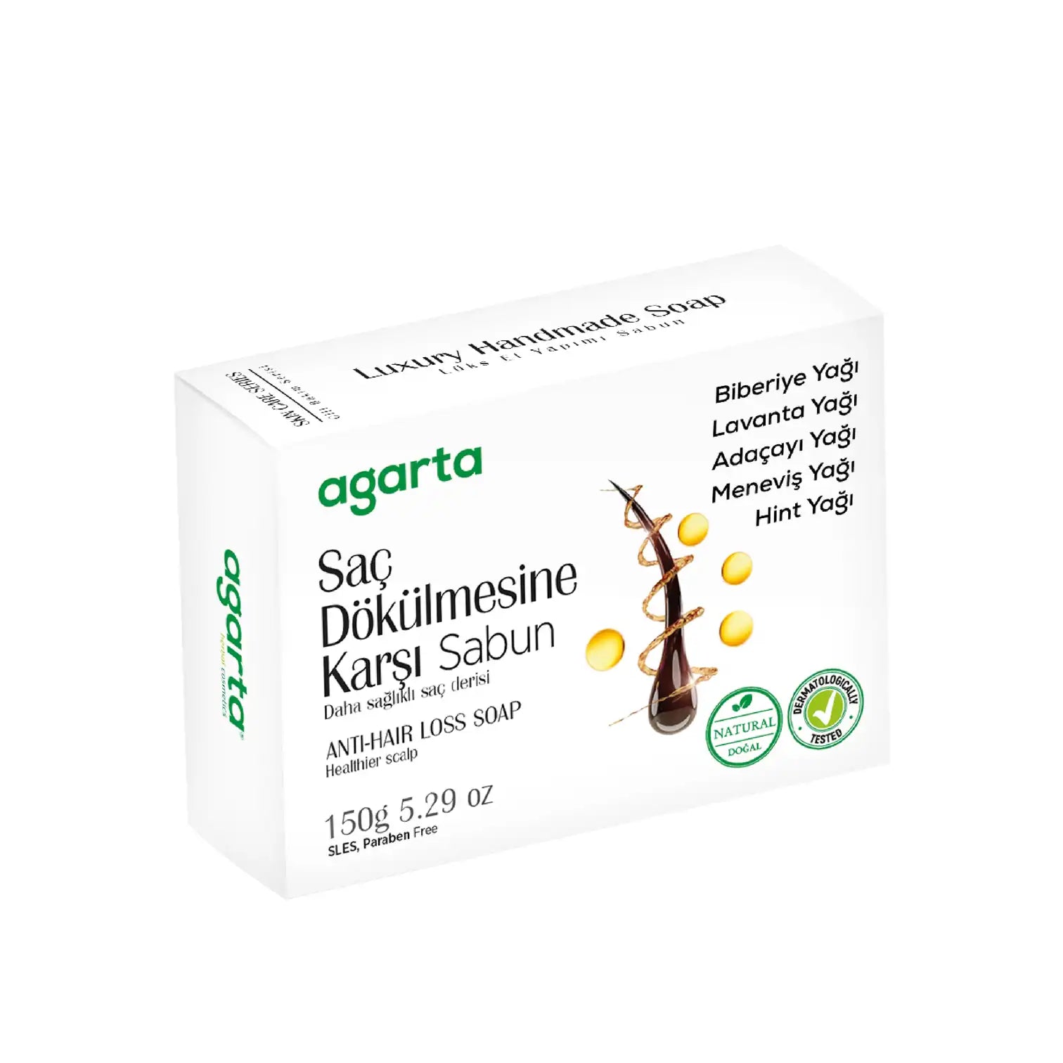 Agarta Doğal Bakım Saç Dökülmesine Karşı Sabun (Agarta Natürliche Haarseife gegen Haarausfall) 150 g