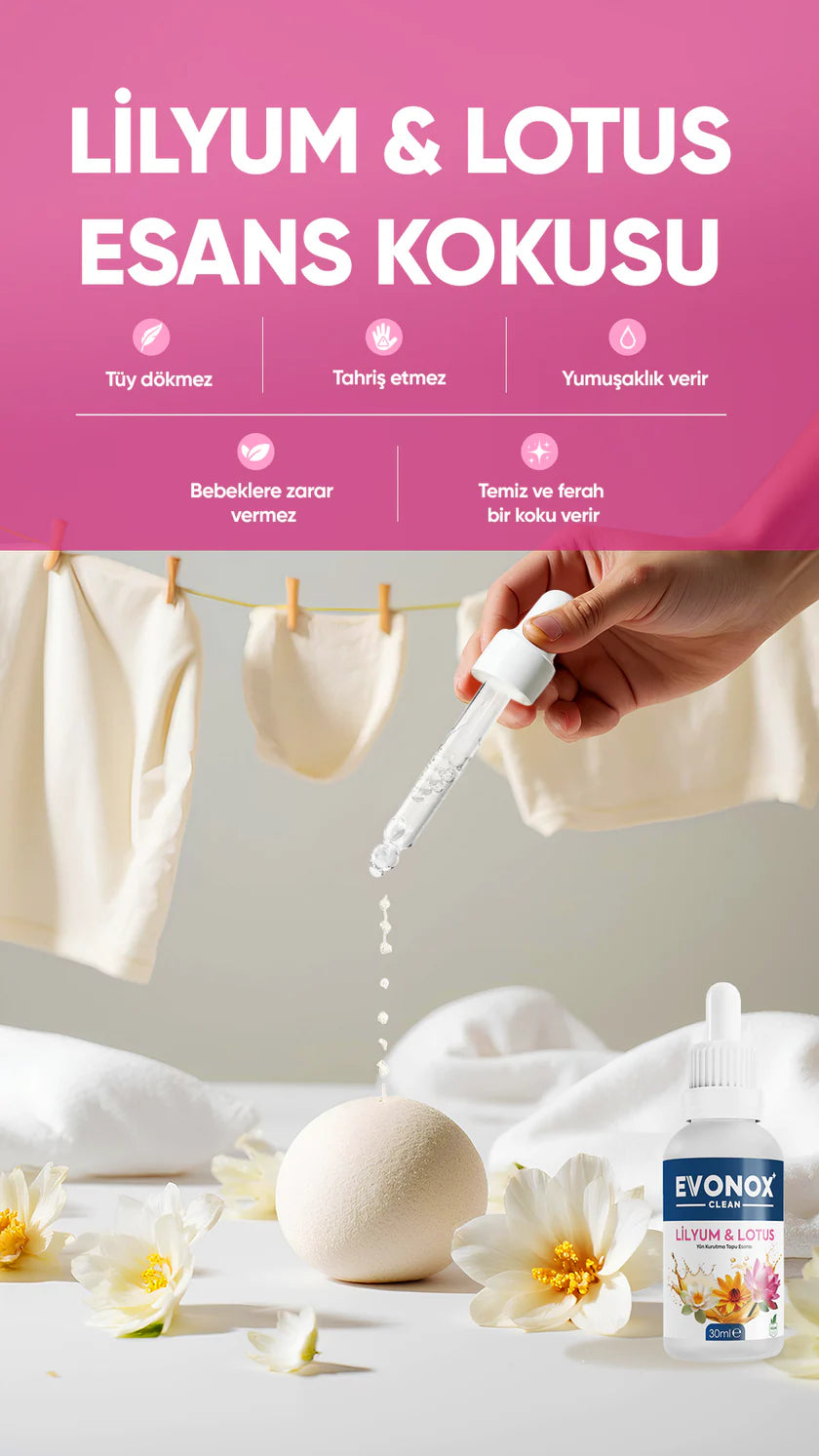 Evonox Clean Yün Kurutma Topu Esansı – Lilium Lotus (Evonox Clean Wool Trocknerball-Essenz – Lilium Lotus)