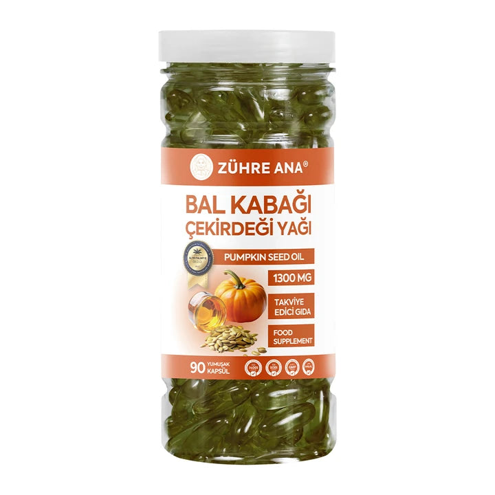 ZÜHRE ANA BAL KABAĞI ÇEKİRDEĞİ YAĞI SOFTGEL KAPSÜL (Kürbiskernöl-Weichkapseln)