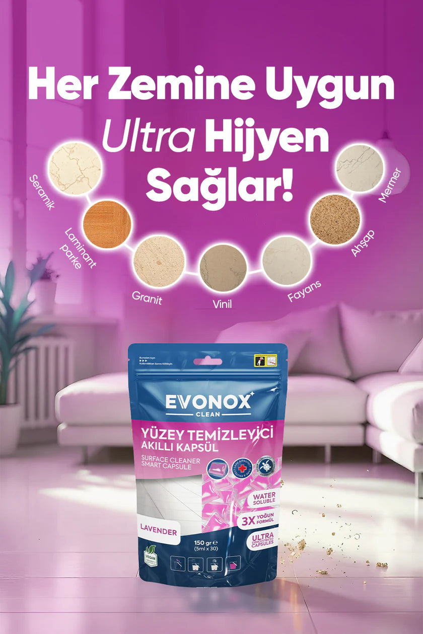Evonox Clean Yüzey Temizleyici Akıllı Kapsül Lilyum&Lotus Kokulu