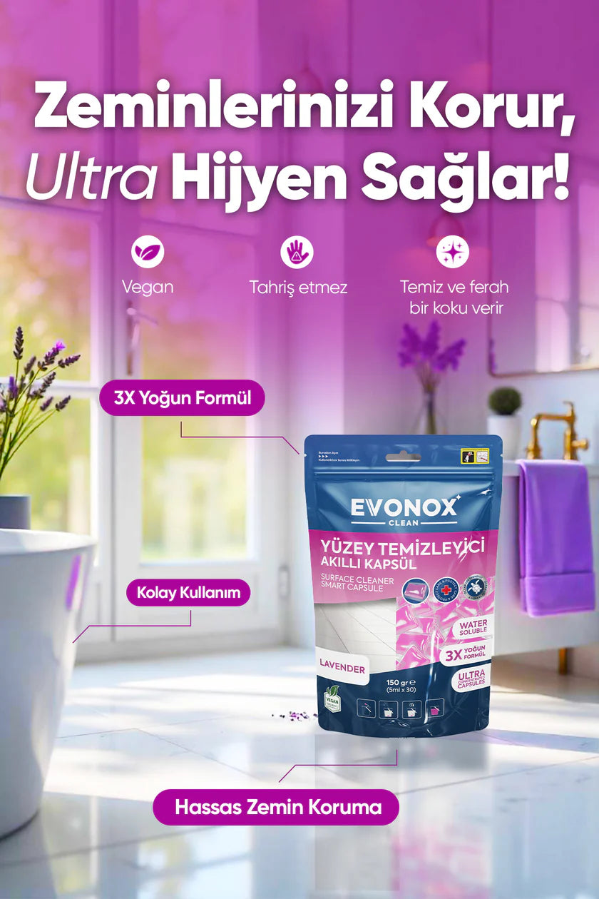 Evonox Clean Yüzey Temizleyici Akıllı Kapsül Lilyum&Lotus Kokulu