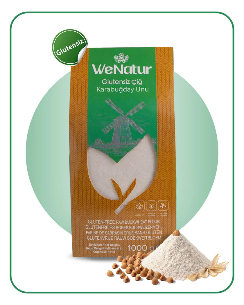 WeNatur Glutensiz Çiğ Karabuğday Unu (Glutenfreies Roh-Buchweizenmehl) 1000 g