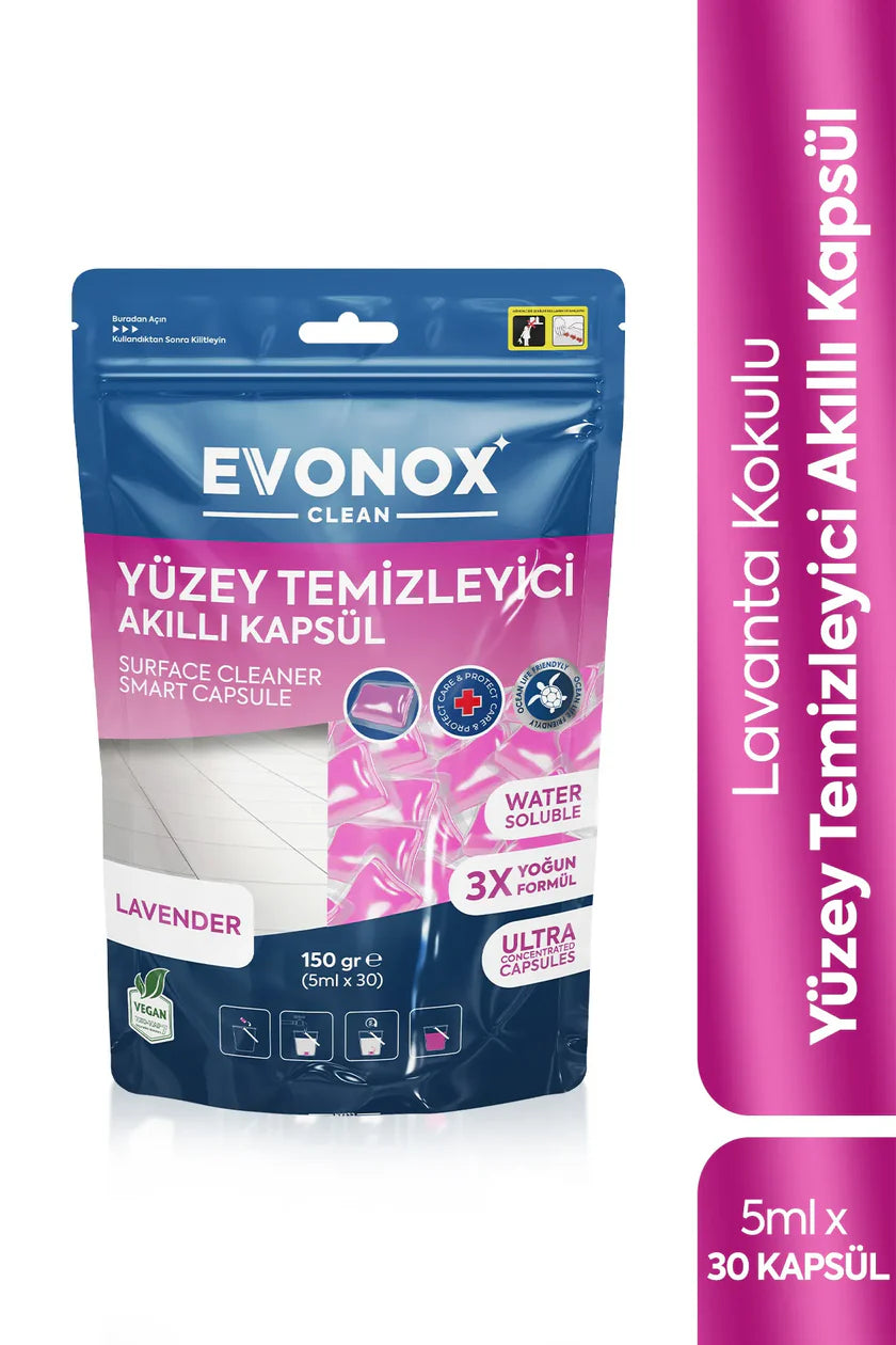 Evonox Clean Yüzey Temizleyici Akıllı Kapsül Lavanta Kokulu