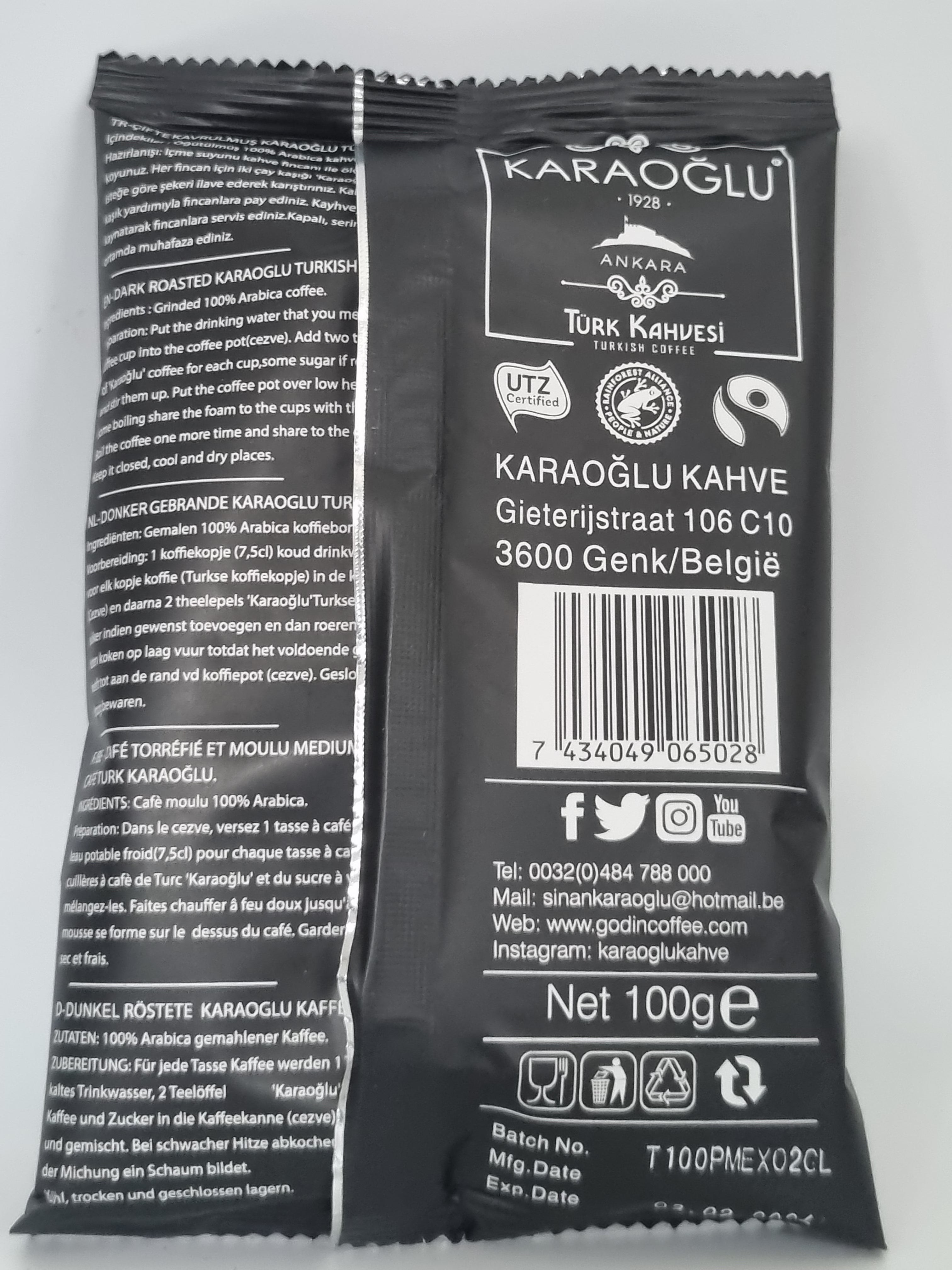 Karaoğlu Türk Kahvesi Çifte Kavrulmuş 100 g