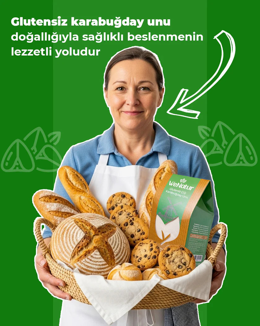 WeNatur Glutensiz Çiğ Karabuğday Unu (Glutenfreies Roh-Buchweizenmehl) 1000 g