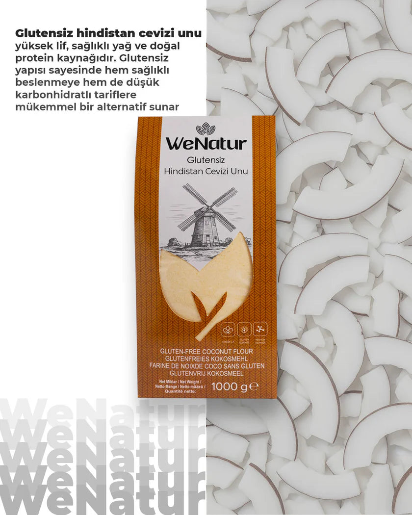 WeNatur Glutensiz Hindistan Cevizi Unu ( Glutenfreies Kokosmehl) 1000 g