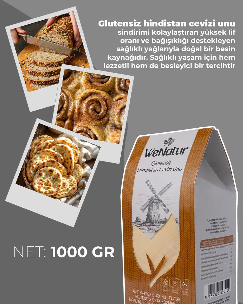WeNatur Glutensiz Hindistan Cevizi Unu ( Glutenfreies Kokosmehl) 1000 g