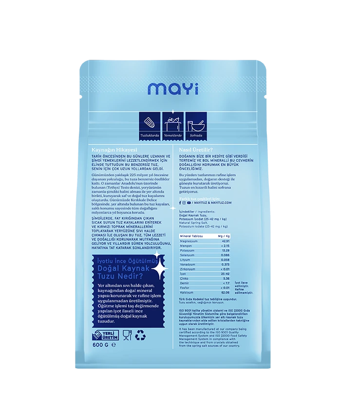 Mayi Doğal Kaynak Tuzu 600 g (Natürliches Jodiertes Tafelsalz)