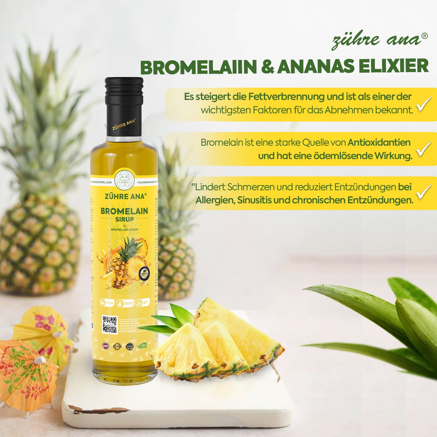 ZÜHRE ANA BROMELAİN ŞURUBU (Bromelain Sirup)