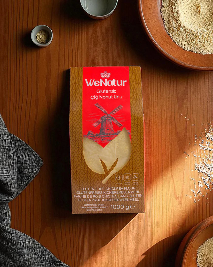 WeNatur Glutensiz Çiğ Nohut Unu (Glutenfreies Roh-Kichererbsenmehl) 1000 g cerezland