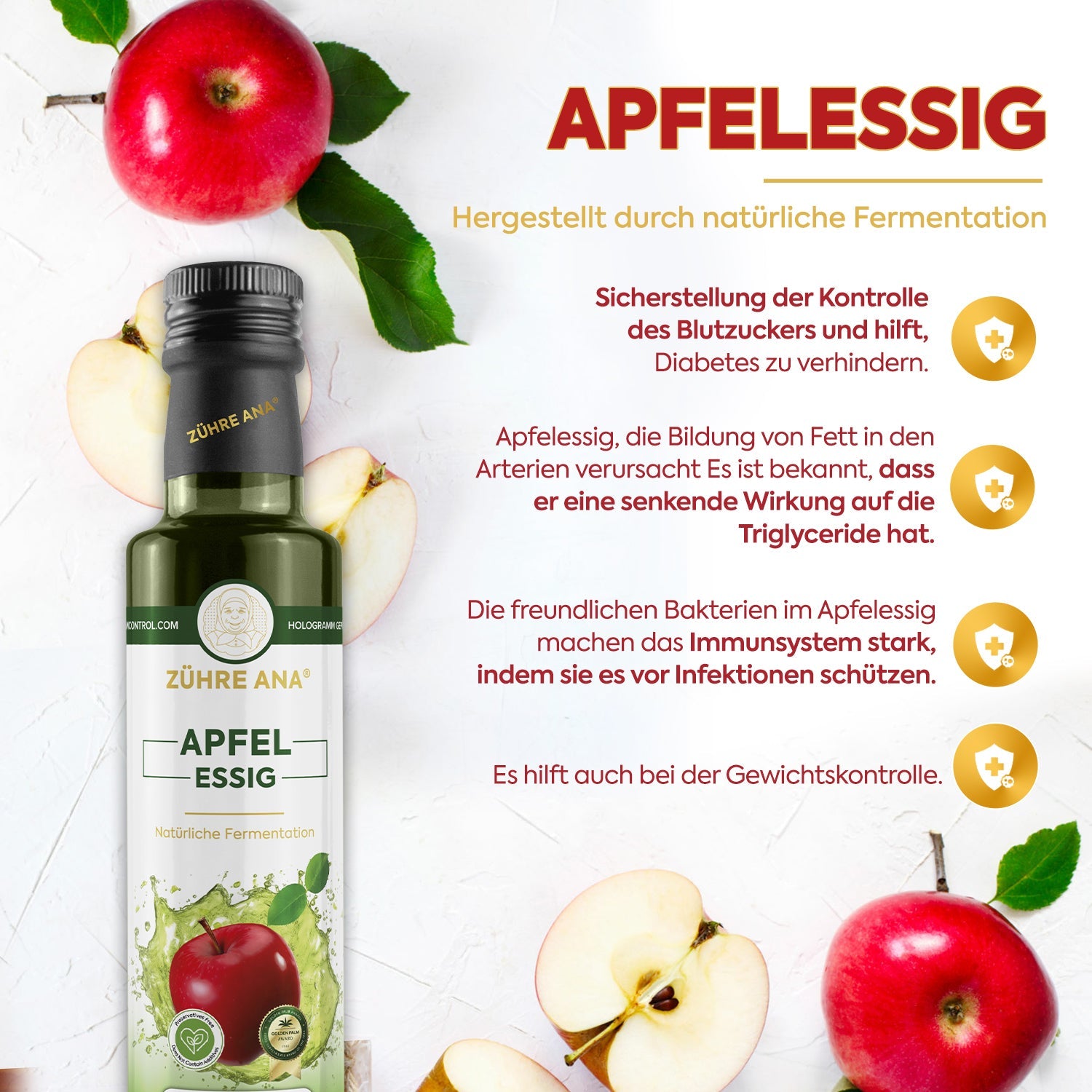 ZÜHRE ANA ELMA SİRKESİ (Apfelessig) cerezland