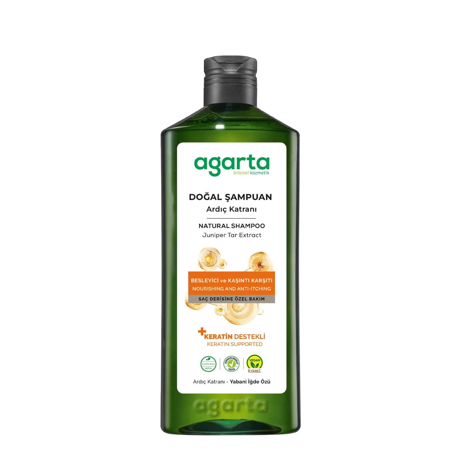 Agarta Doğal Ardıç Katranı ve Keratin Şampuanı (Agarta Natürliches Wacholderteer & Keratin-Shampoo) 400 ml