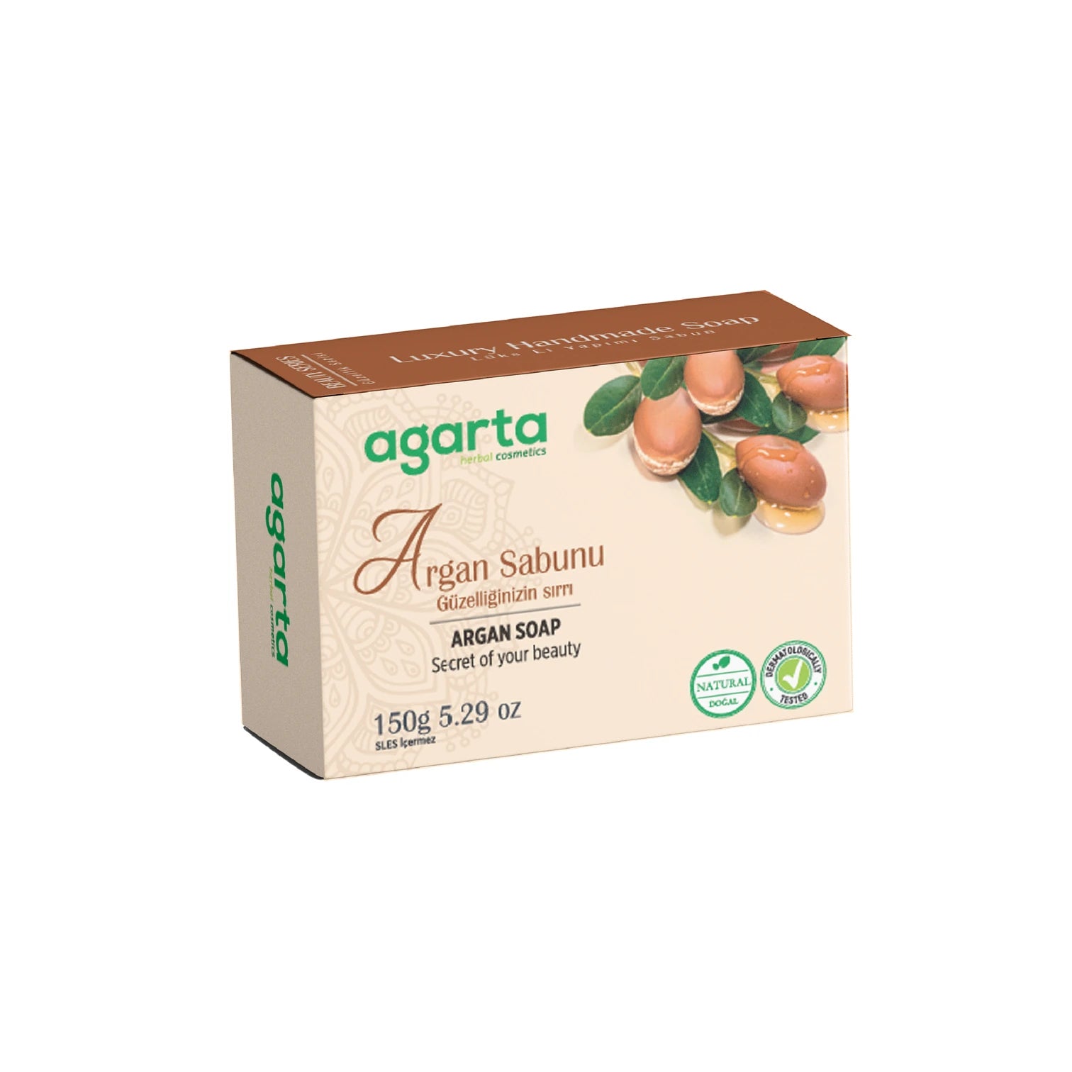 Agarta Doğal El Yapımı Argan Sabunu (Agarta Natürliches Handgemachtes Arganöl-Seifenstück) 150 g