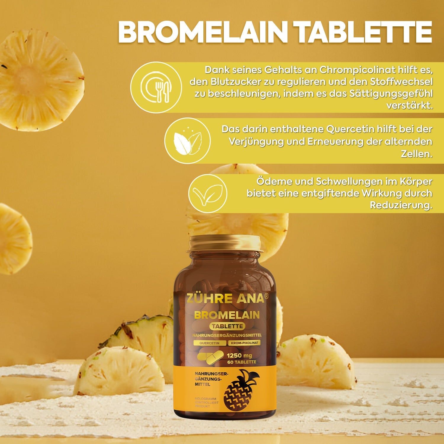 ZÜHRE ANA BROMELAİN TABLET (Bromelain Tablette) cerezland