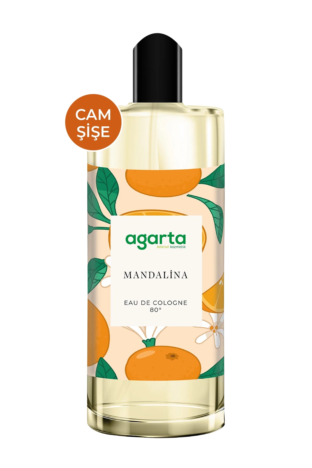 Agarta 80 Derece Mandalina Kolonyası Cam Şişe 250 ml
