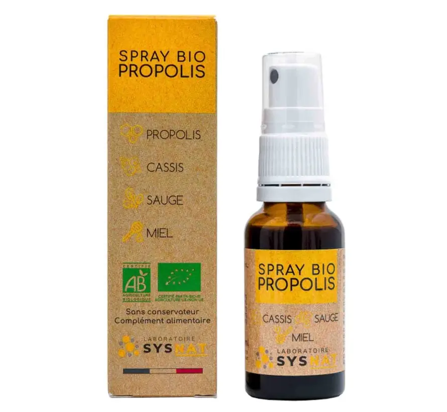 Organik Sprey Propolis (Bal+Frenk Üzümü+Adaçayı ilaveli) 20mL