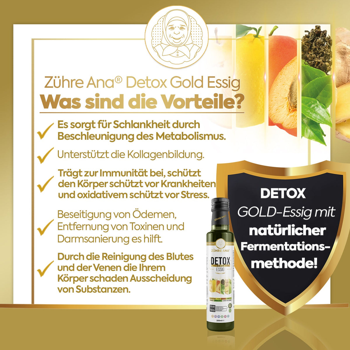 ZÜHRE ANA DETOX GOLD SİRKESİ (Detox Goldessig) cerezland