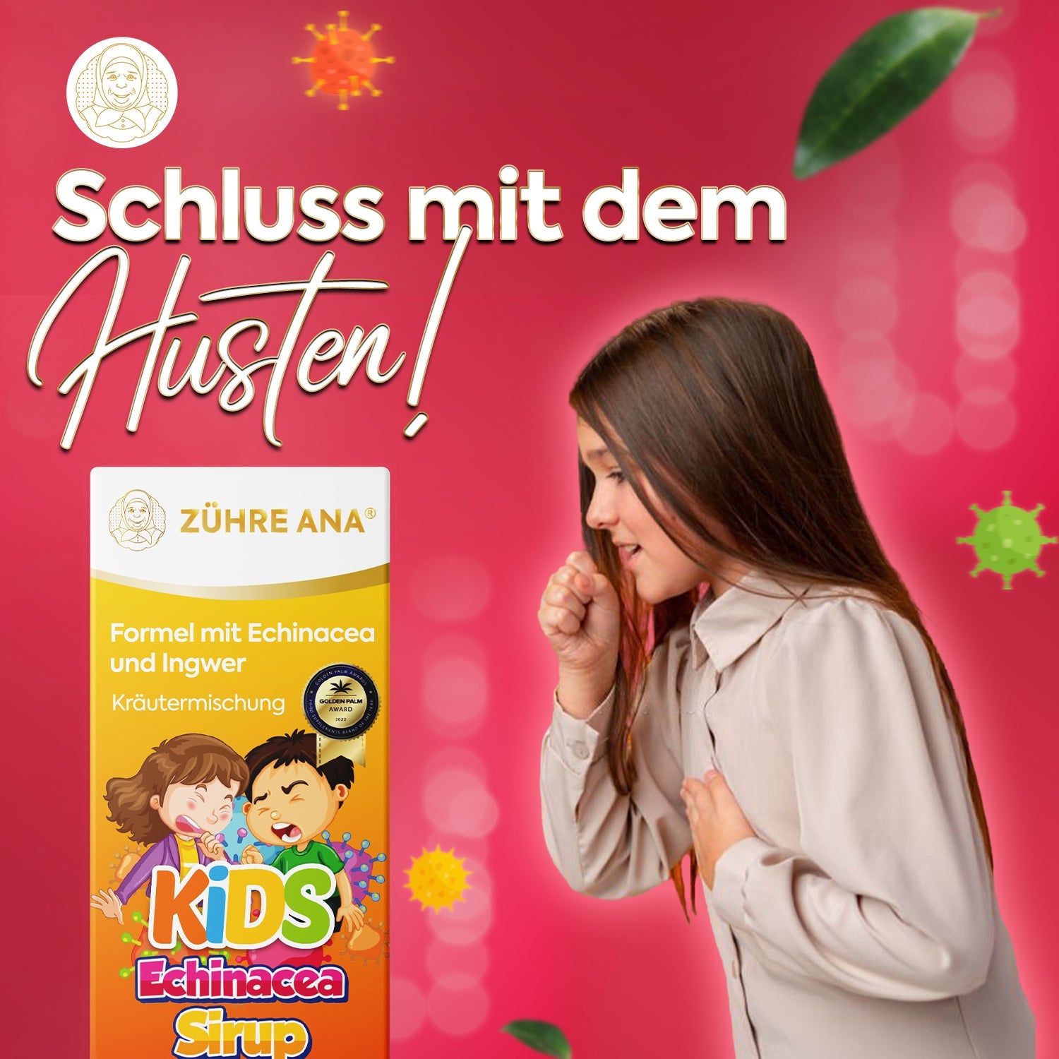ZÜHRE ANA KİDS EKİNEZYA VE ZENCEFİLLİ ÖKSÜRÜK ŞURUBU (Kids Echinacea-Ingwer-Hustensaft) cerezland