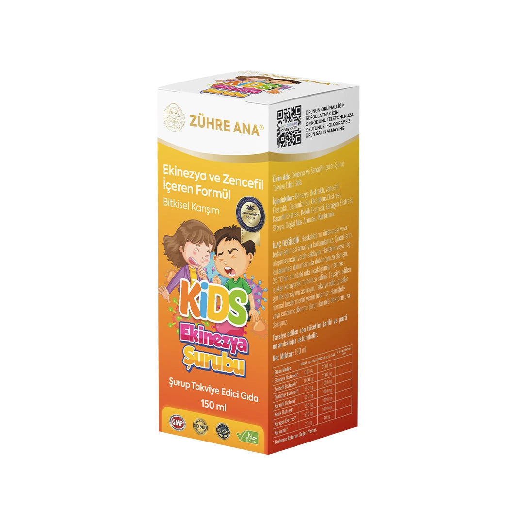 ZÜHRE ANA KİDS EKİNEZYA VE ZENCEFİLLİ ÖKSÜRÜK ŞURUBU (Kids Echinacea-Ingwer-Hustensaft) cerezland