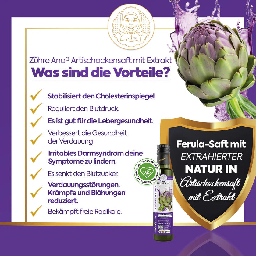 ZÜHRE ANA EKSTRAKTLI ENGİNAR SUYU (Artischockensaft mit Extrakt) cerezland