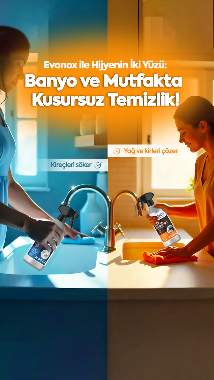 Evonox Clean Ultra Güçlü Banyo Temizleyici ve Kireç Çözücü Sprey (Ultra Starker Badreiniger & Kalklöser Spray) cerezland