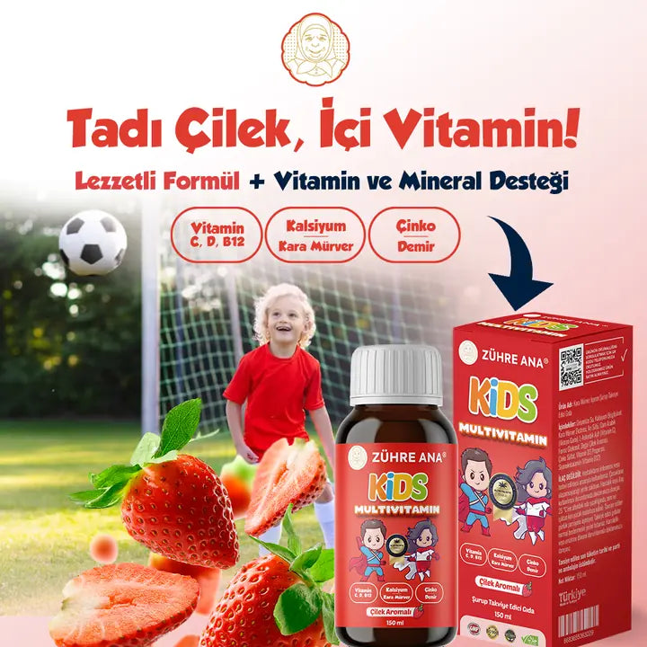 ZÜHRE ANA KİDS MULTİVİTAMİN ŞURUP (Kids Multivitaminsirup) cerezland