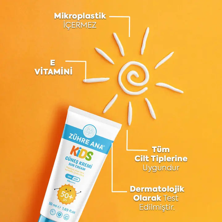 ZÜHRE ANA KİDS GÜNEŞ KREMİ SPF 50+ UVA/UVB (Kids Sonnencreme LSF 50+ UVA/UVB) cerezland