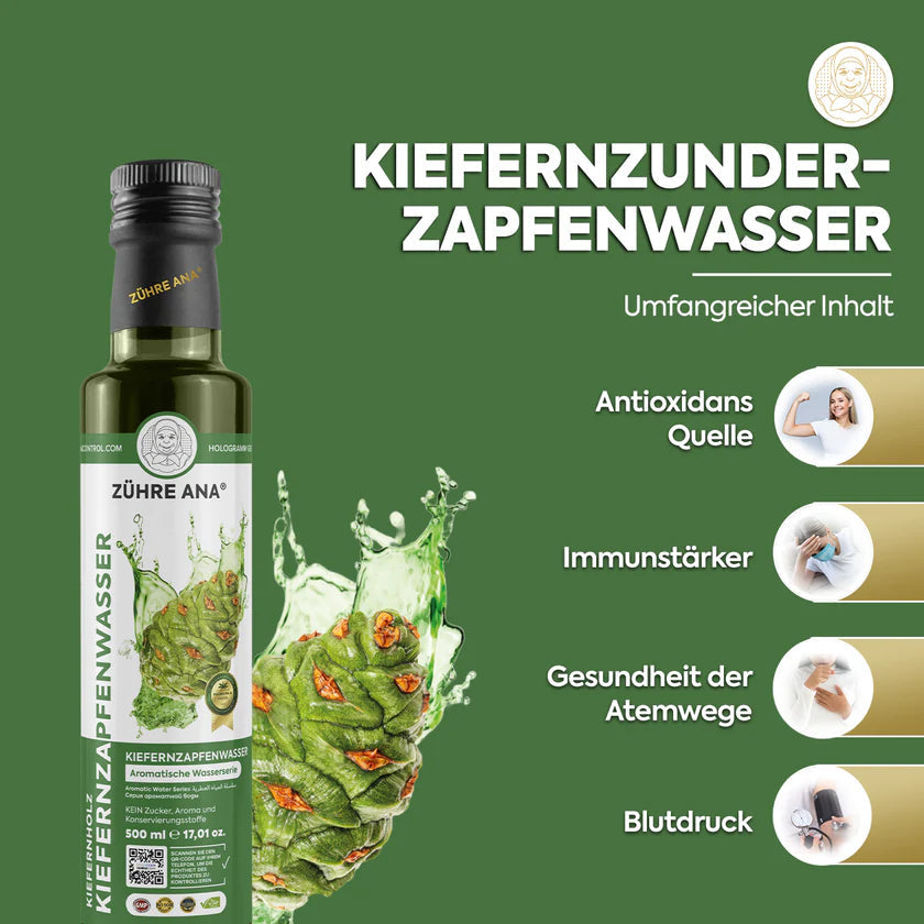 ZÜHRE ANA EKSTRAKTLI ÇAM ÇIRASI KOZALAK SUYU (Kiefernzapfen Wasser mit Extrakt) cerezland