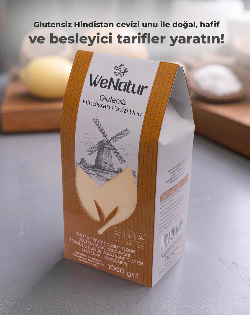 WeNatur Glutensiz Hindistan Cevizi Unu ( Glutenfreies Kokosmehl) 1000 g cerezland
