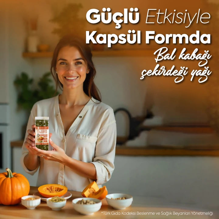 ZÜHRE ANA BAL KABAĞI ÇEKİRDEĞİ YAĞI SOFTGEL KAPSÜL (Kürbiskernöl-Weichkapseln) cerezland