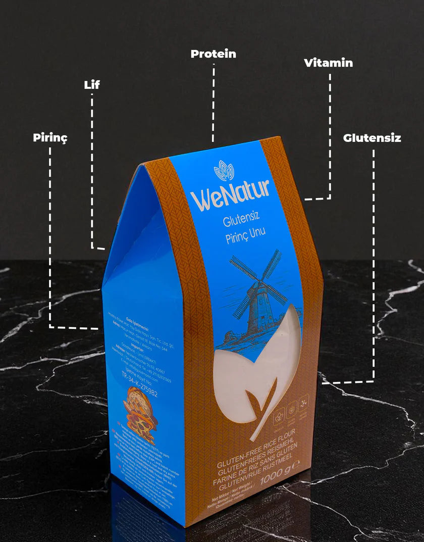 WeNatur Glutensiz Pirinç Unu (Glutenfreies Reismehl) 1000 g cerezland