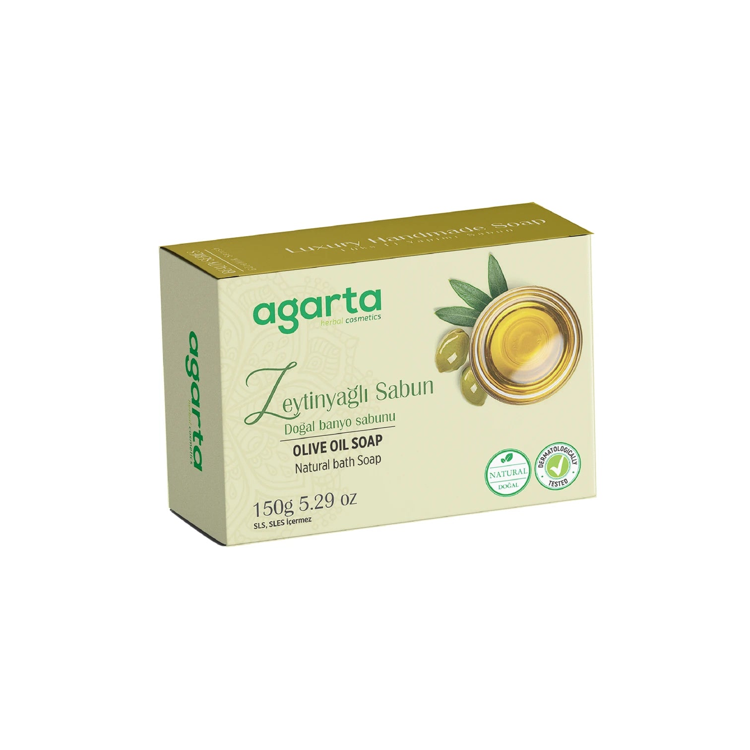 Agarta Doğal El Yapımı Zeytinyağlı Sabun (Agarta Natürliches Handgemachtes Olivenöl-Seifenstück) 150 g