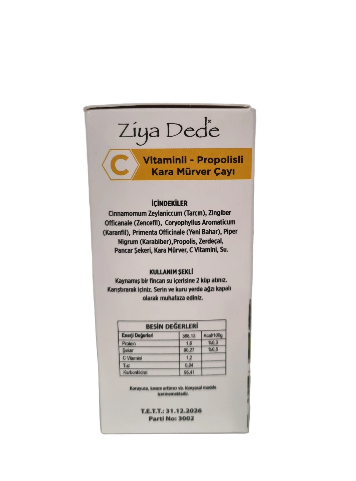 Ziya Dede C Vitaminli - Propolisli Kara Mürver Çayı (Holundertee mit Vitamin C & Propolis) cerezland