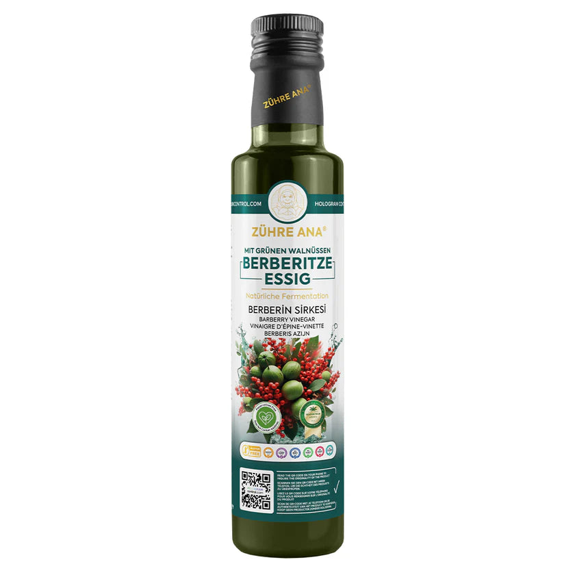 ZÜHRE ANA YEŞİL CEVİZLİ BERBERİN SİRKESİ (Berberine-Essig mit grünen Walnüssen) cerezland