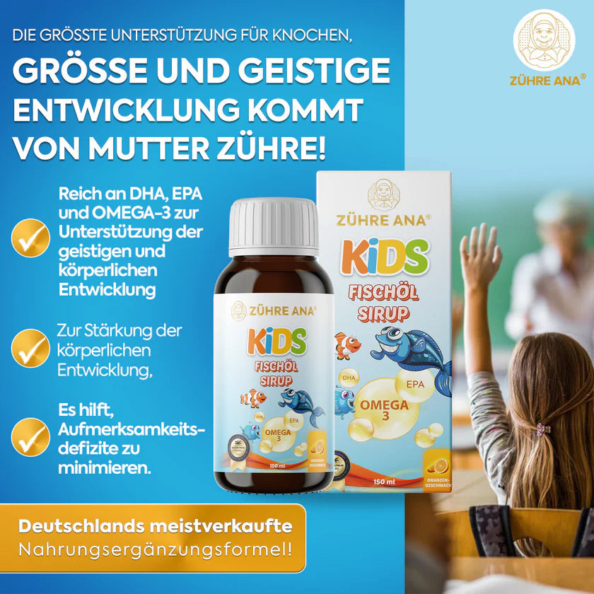 zühre ana kids omega 3 orangen fischölsirup 150ml