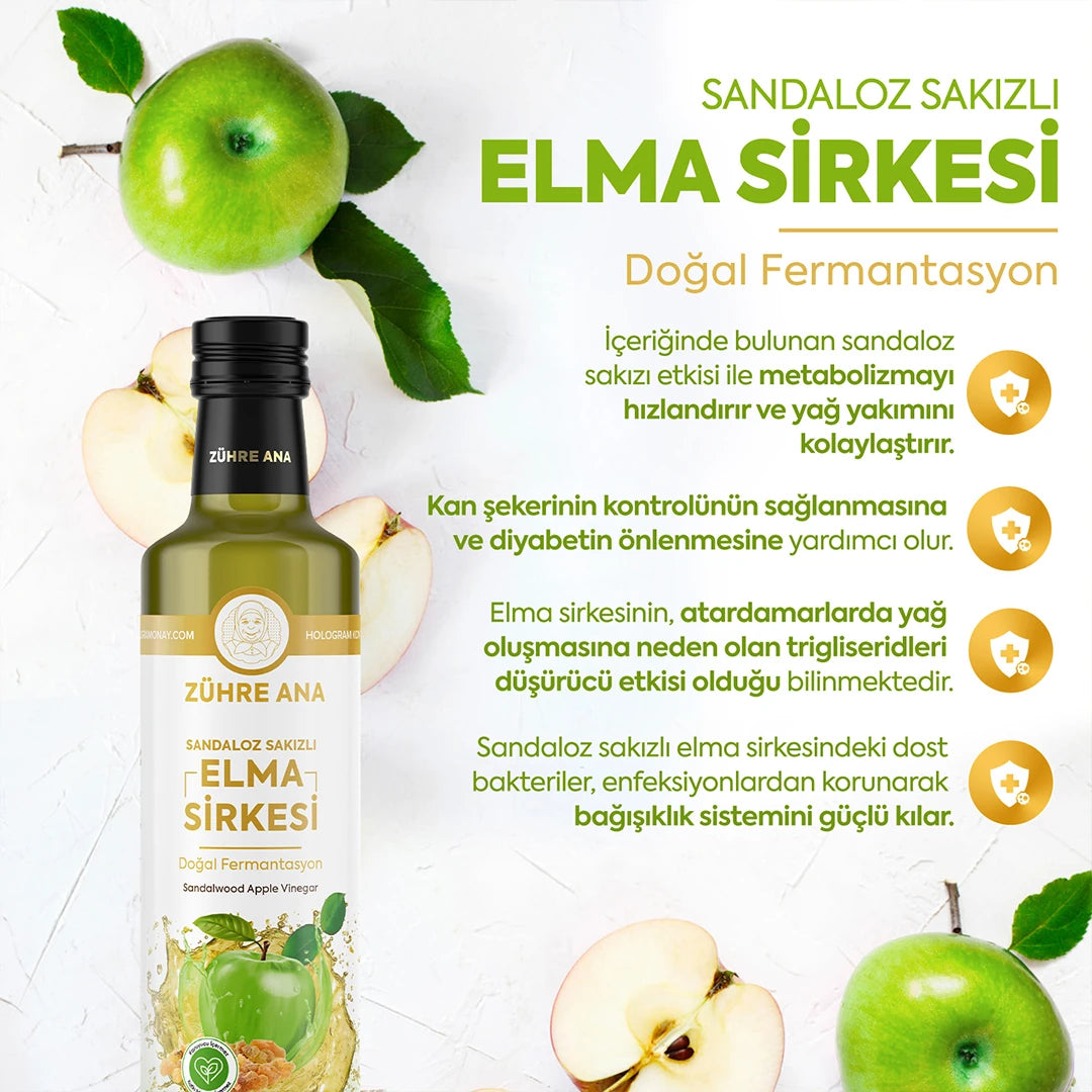 zühre ana sandaloz sakızlı elma sirkesi 500ml