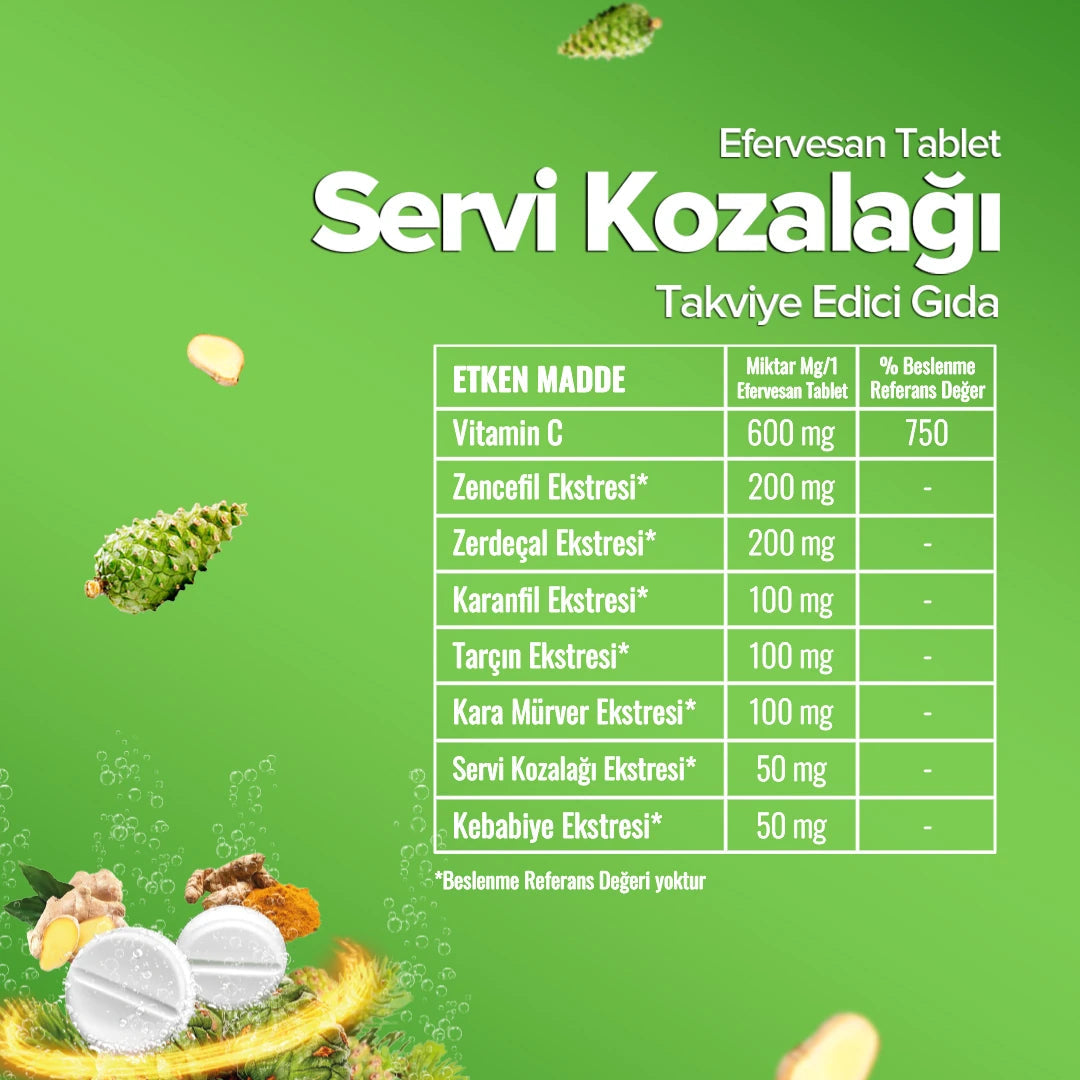 ZÜHRE ANA SERVİ KOZALAĞI EFERVESAN TABLET (Zypressenzapfen Brausetabletten) cerezland