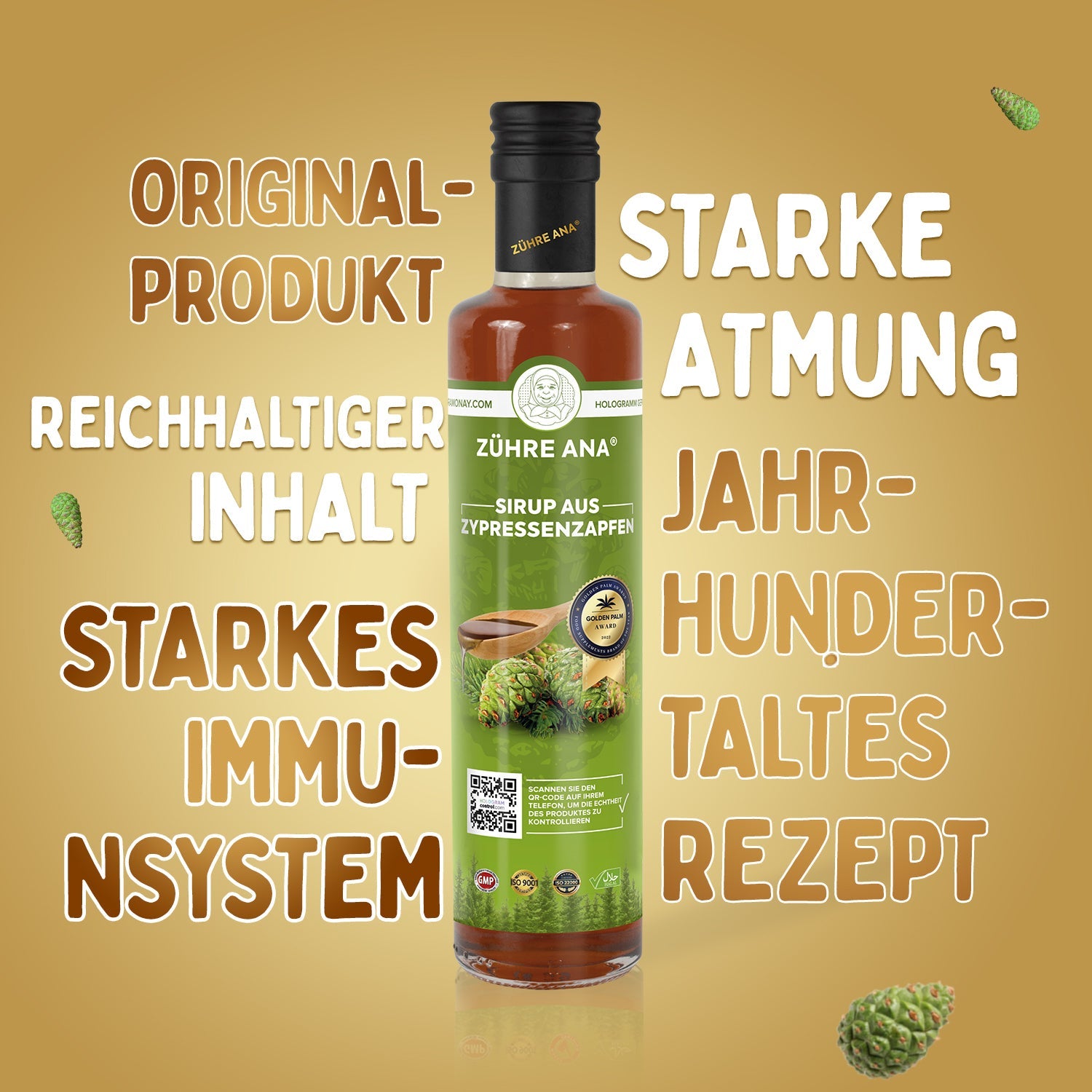 zypressenzapfen sirup mit holunder ingwer und zimt
